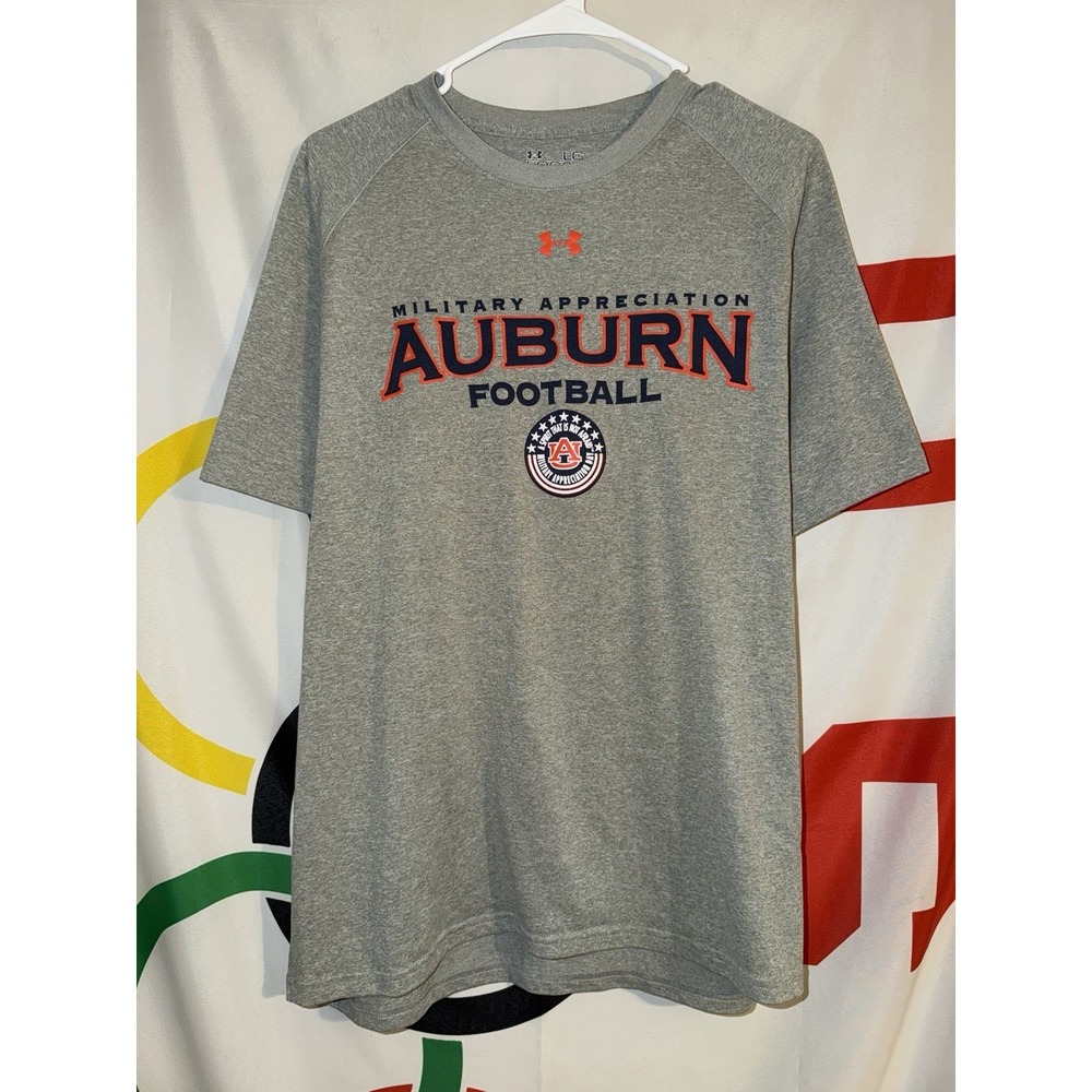 Under Armour Auburn Tigers Football T Shirt Large Military Appreciation